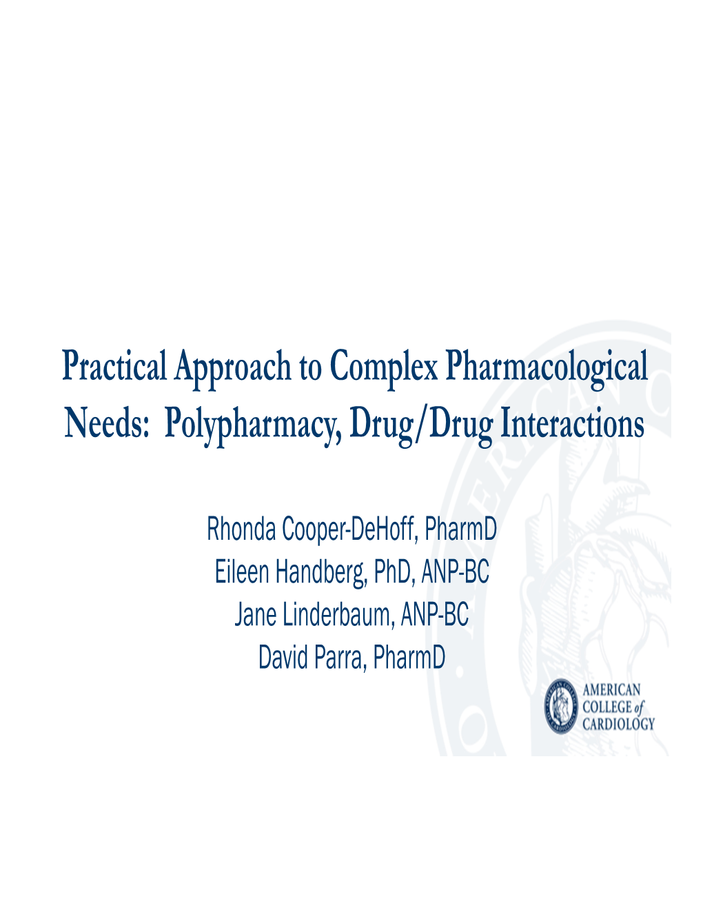 Polypharmacy, Drug/Drug Interactions