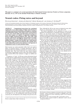 Neural Codes: Firing Rates and Beyond