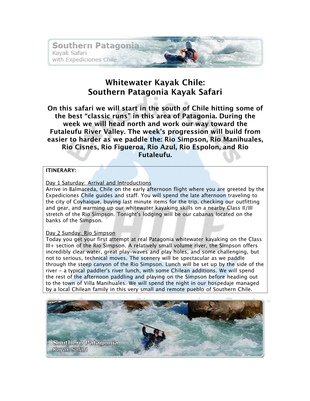 Whitewater Kayak Chile: Southern Patagonia Kayak Safari