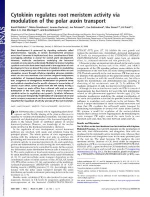 Cytokinin Regulates Root Meristem Activity Via Modulation of the Polar Auxin Transport