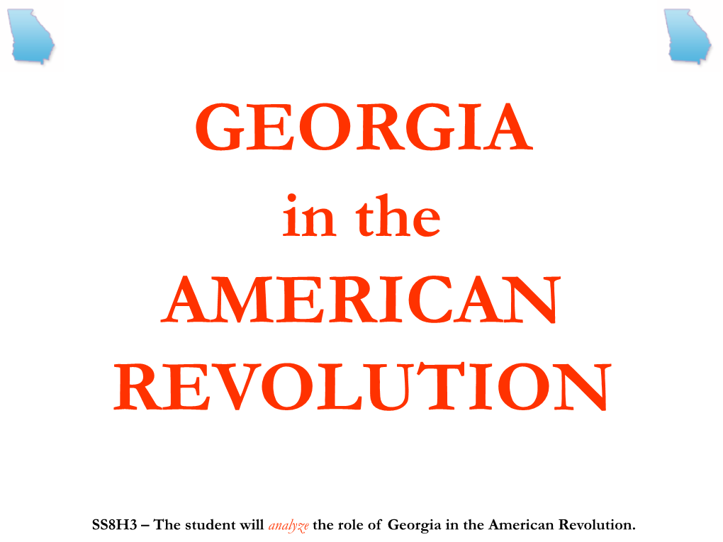 Georgia and the Revolutionary