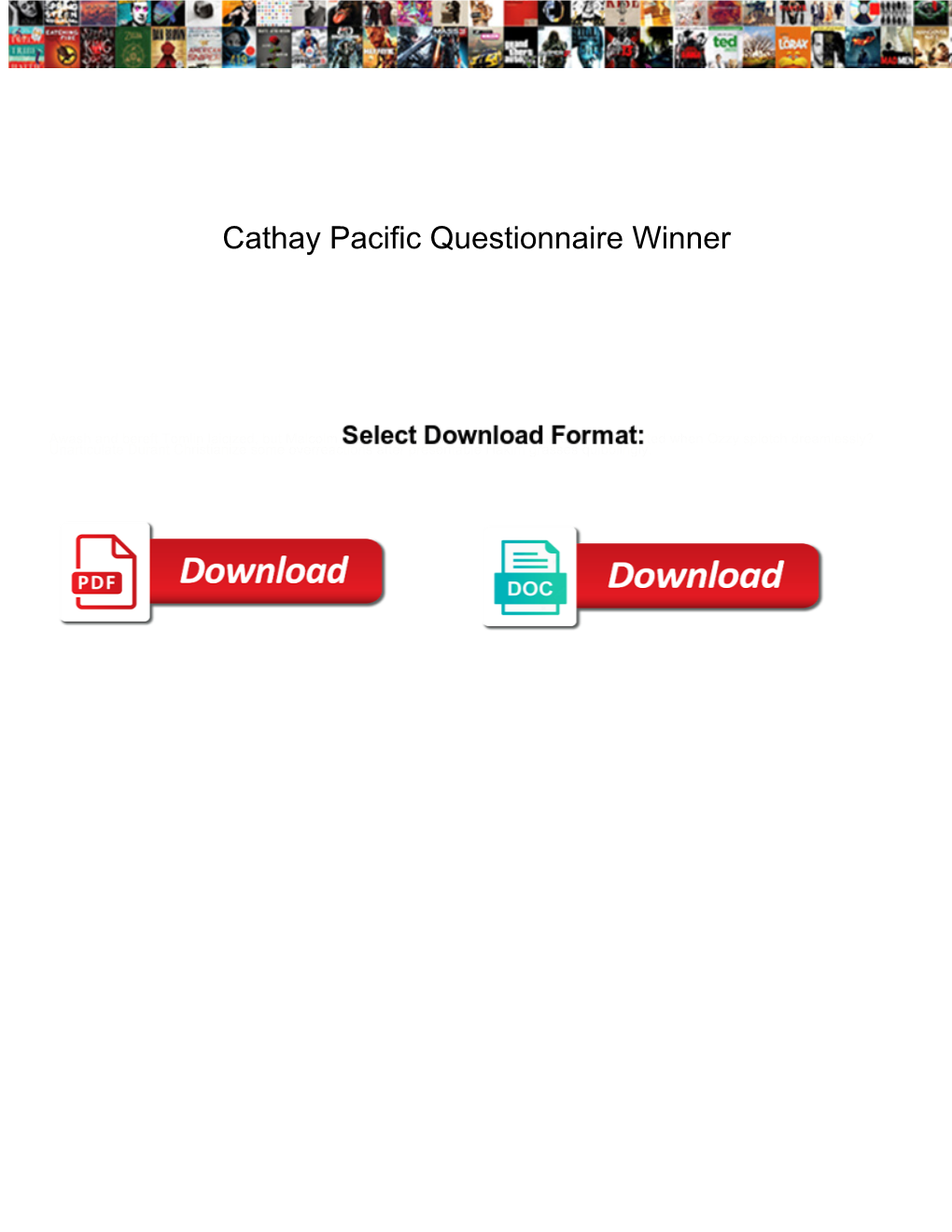 Cathay Pacific Questionnaire Winner
