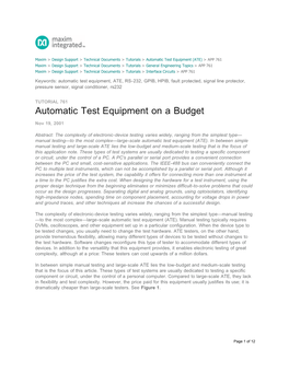 Automatic Test Equipment on a Budget