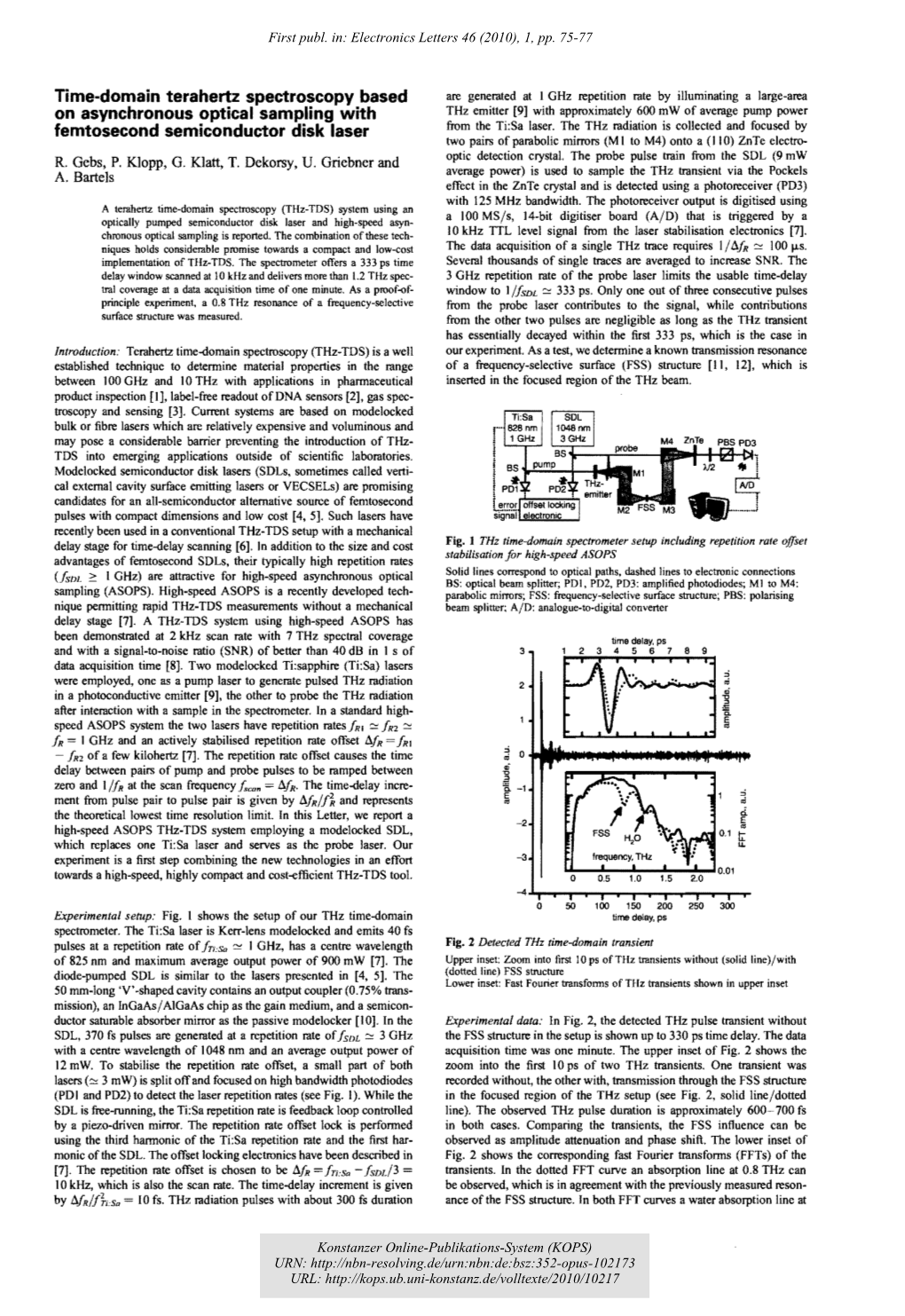 Time-Domain Terahertz Spectroscopy Based on Asynchronous Optical