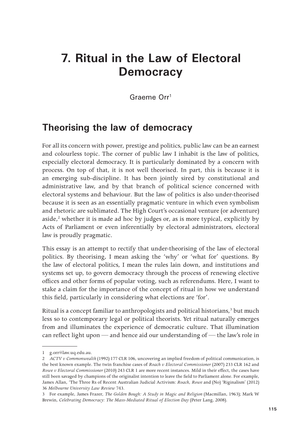 7. Ritual in the Law of Electoral Democracy