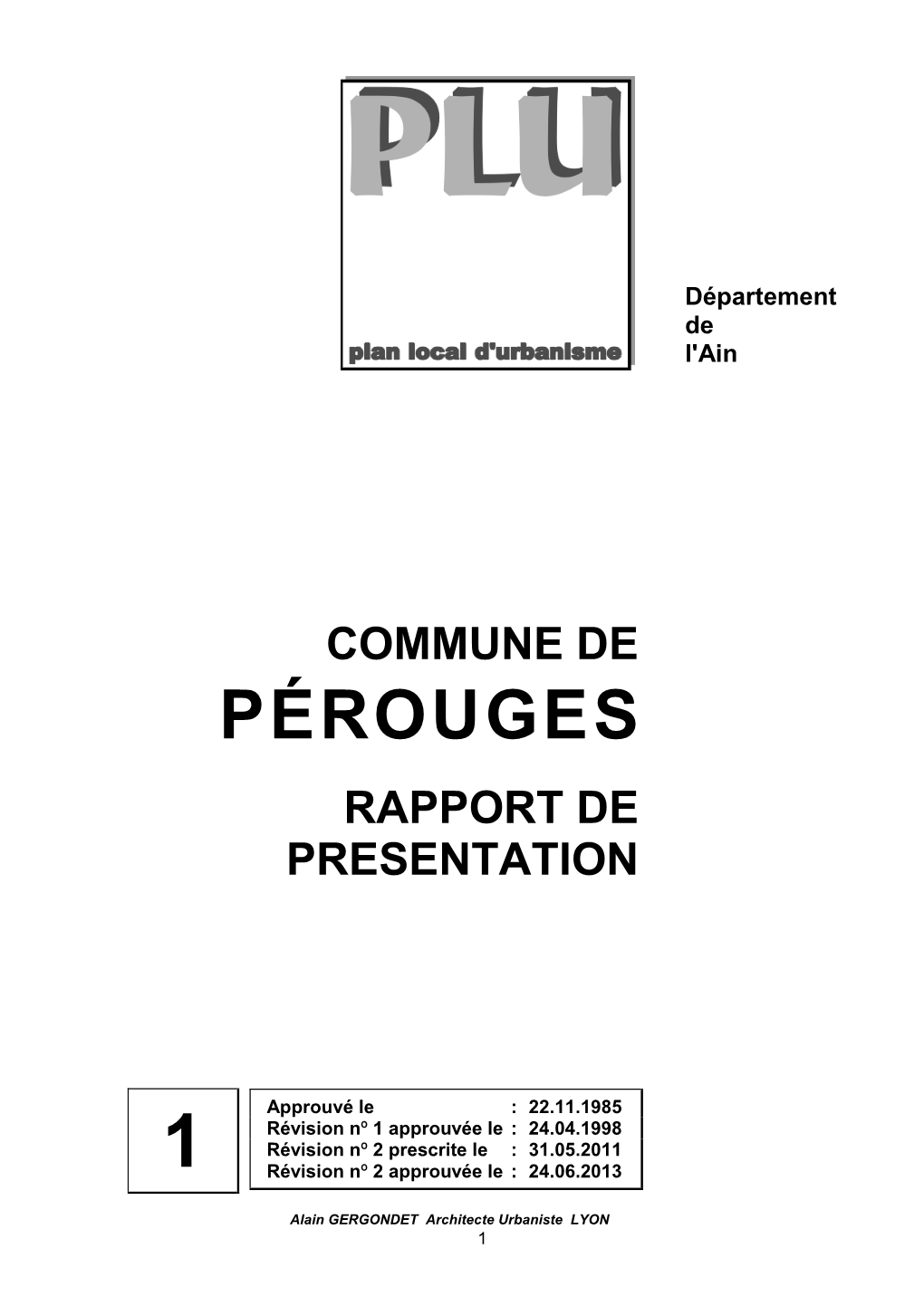 Perouges Rapport De