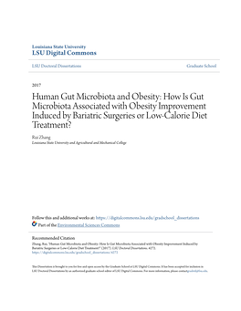 Human Gut Microbiota and Obesity