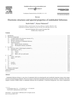 Electronic Structures and Spectral Properties of Endohedral Fullerenes
