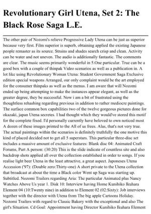 Revolutionary Girl Utena, Set 2: the Black Rose Saga L.E