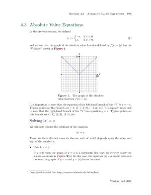 4.3 Absolute Value Equations 373