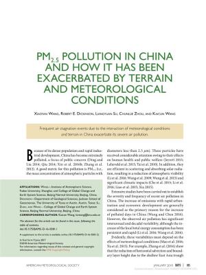 Pollution in China and How It Has Been Exacerbated by Terrain and Meteorological Conditions