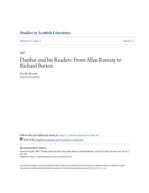 From Allan Ramsay to Richard Burton Priscilla Bawcutt University of Liverpool
