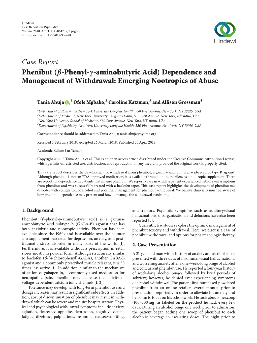 ( -Phenyl- -Aminobutyric Acid) Dependence And