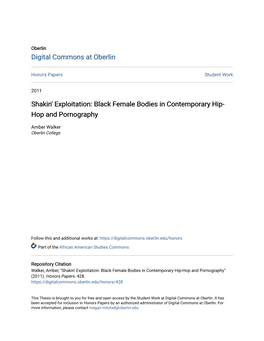 Black Female Bodies in Contemporary Hip-Hop and Pornography" (2011)