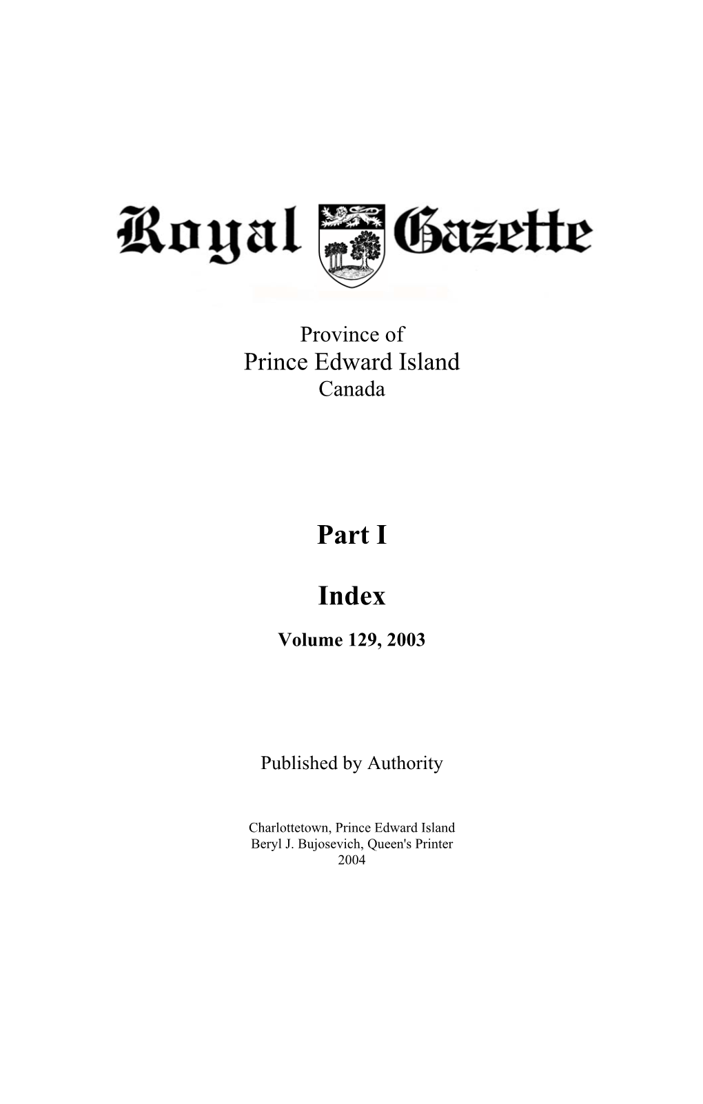 Royal Gazette of Prince Edward Island