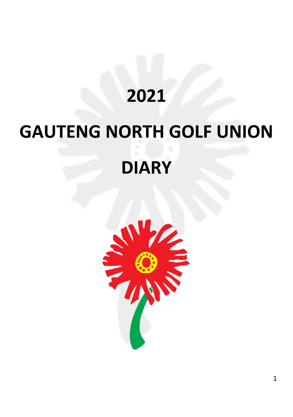2021 Gauteng North Golf Union Diary