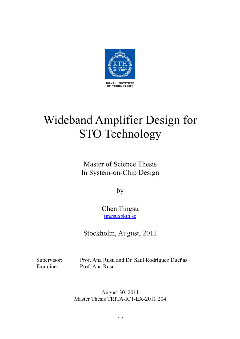 Wideband Amplifier Design for STO Technology