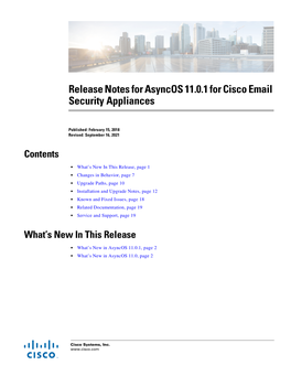Release Notes for Asyncos 11.0.1 for Cisco Email Security Appliances