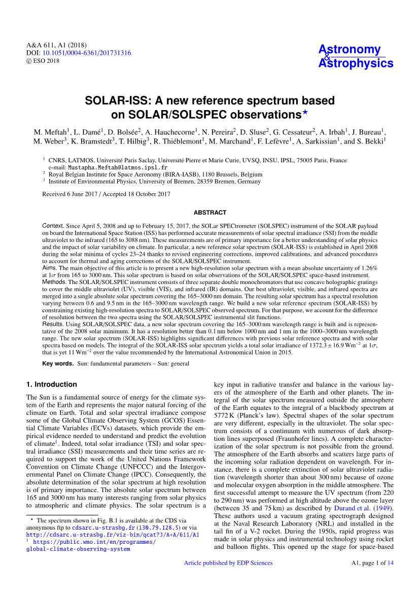A New Reference Spectrum Based on SOLAR/SOLSPEC Observations? M
