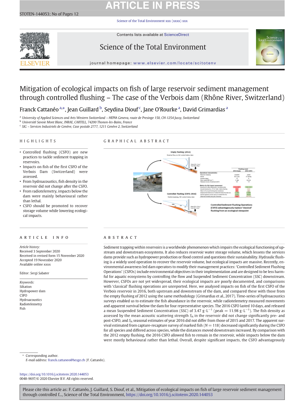 Mitigation of Ecological Impacts on Fish of Large Reservoir