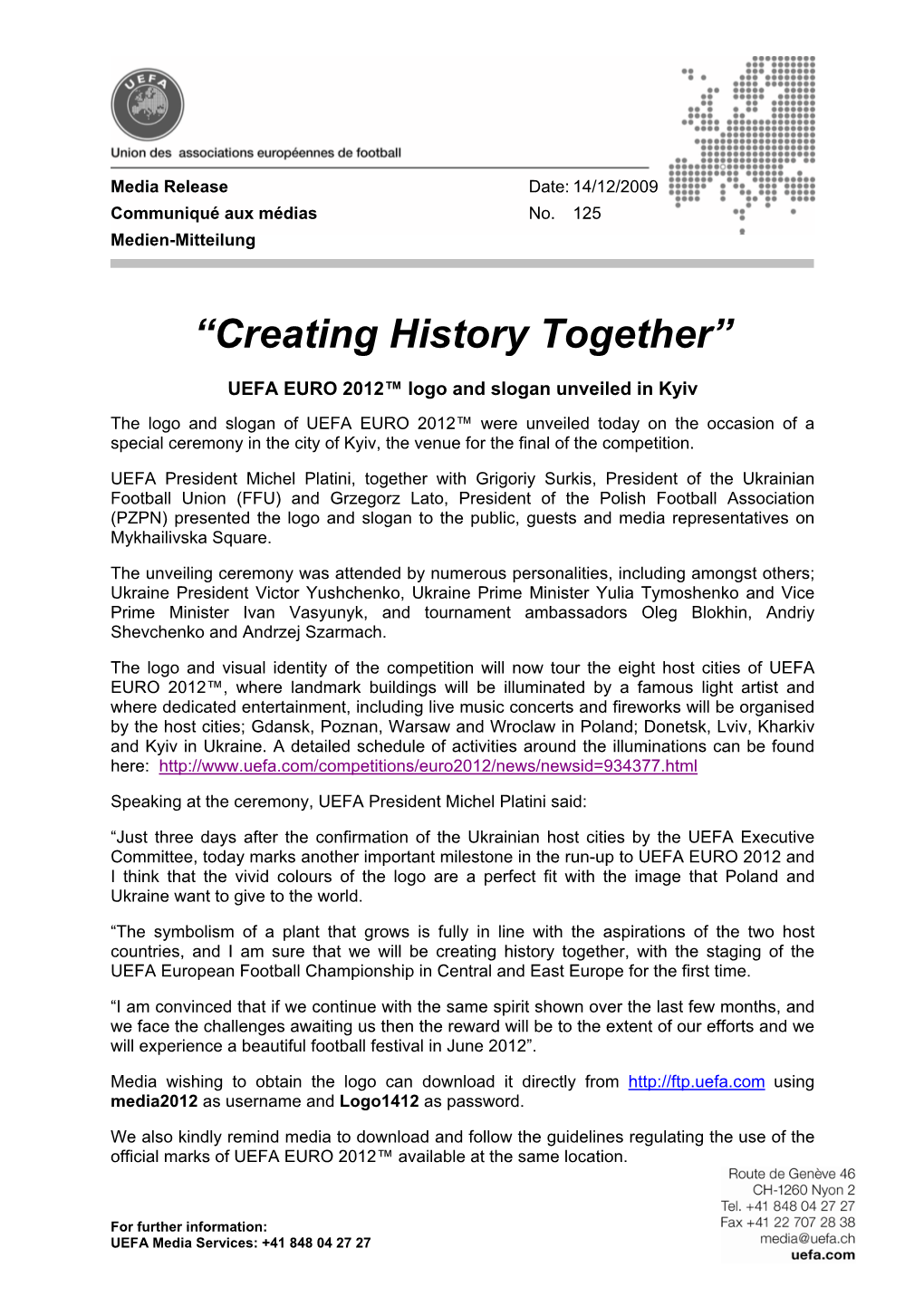 “Creating History Together”
