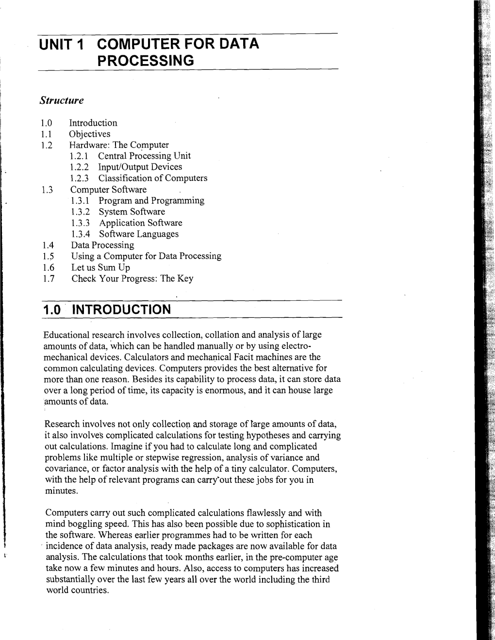 Unit I Computer for Data Processing