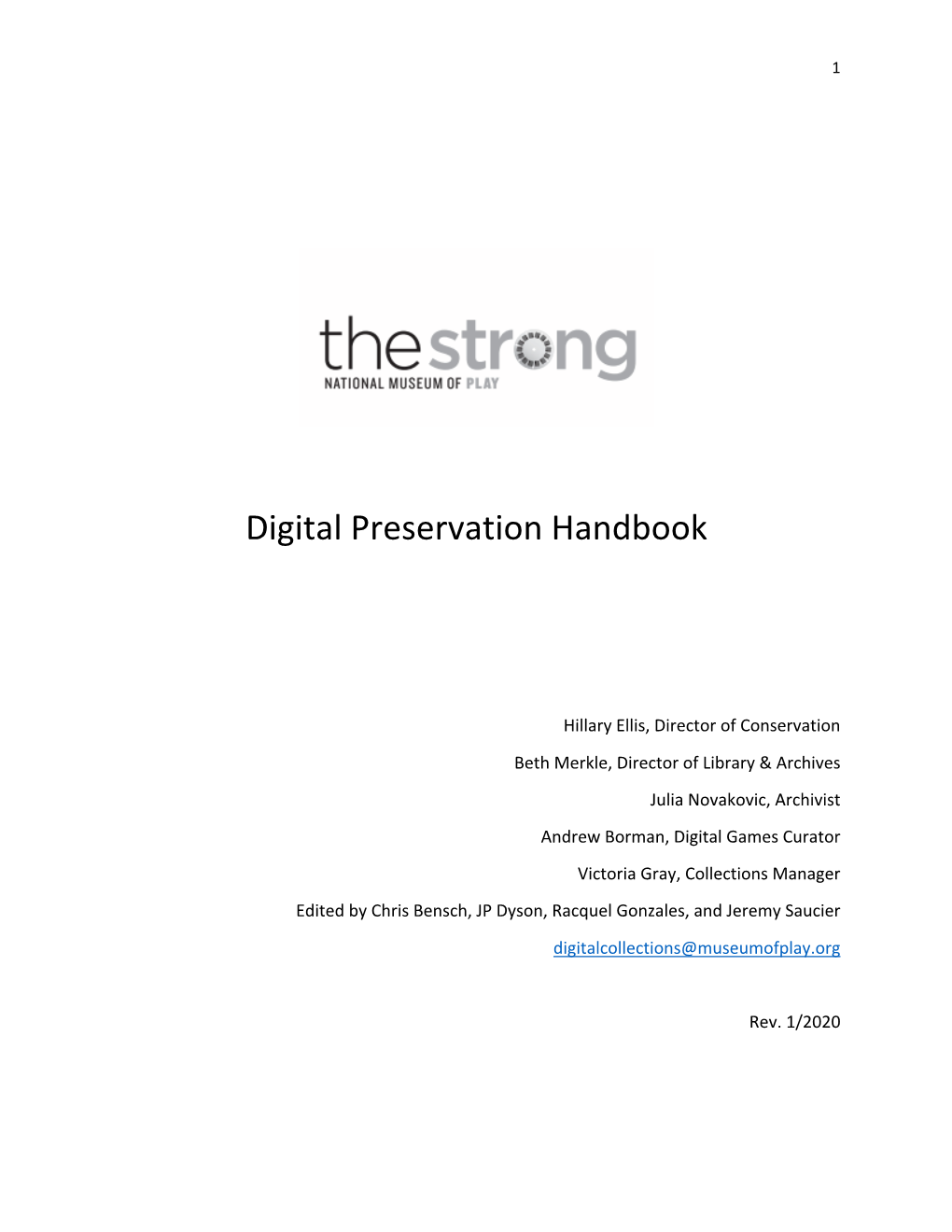 Digital Preservation Handbook, External, 1-9-2020