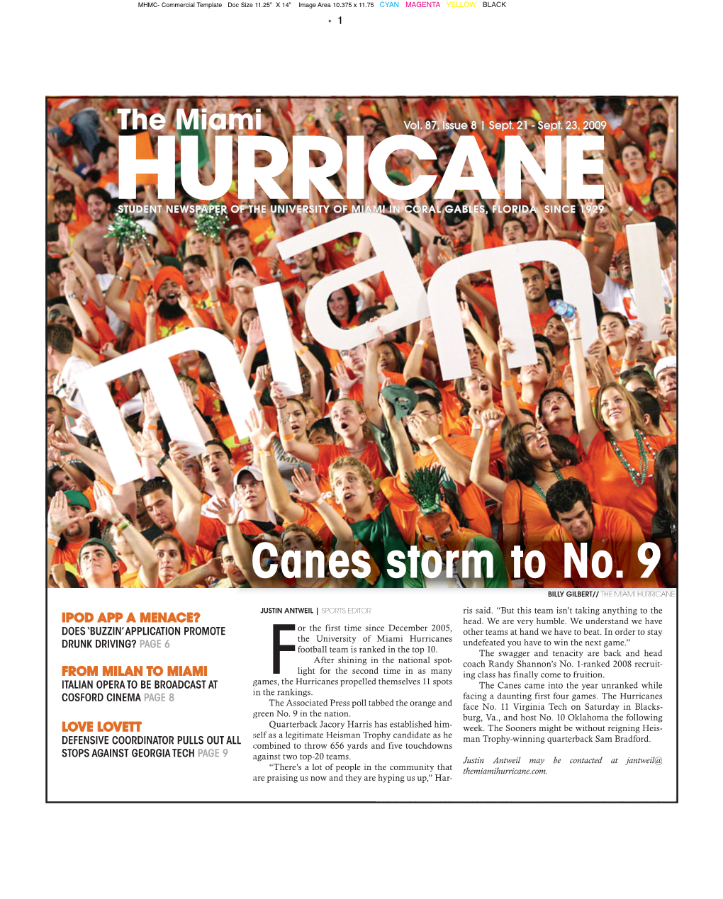 Canes Storm to No. 9 BILLY GILBERT// the MIAMI HURRICANE