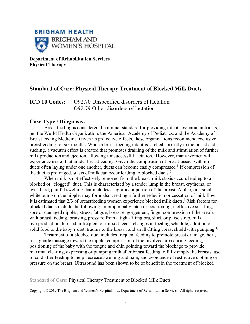 Physical Therapy Treatment of Blocked Milk Ducts