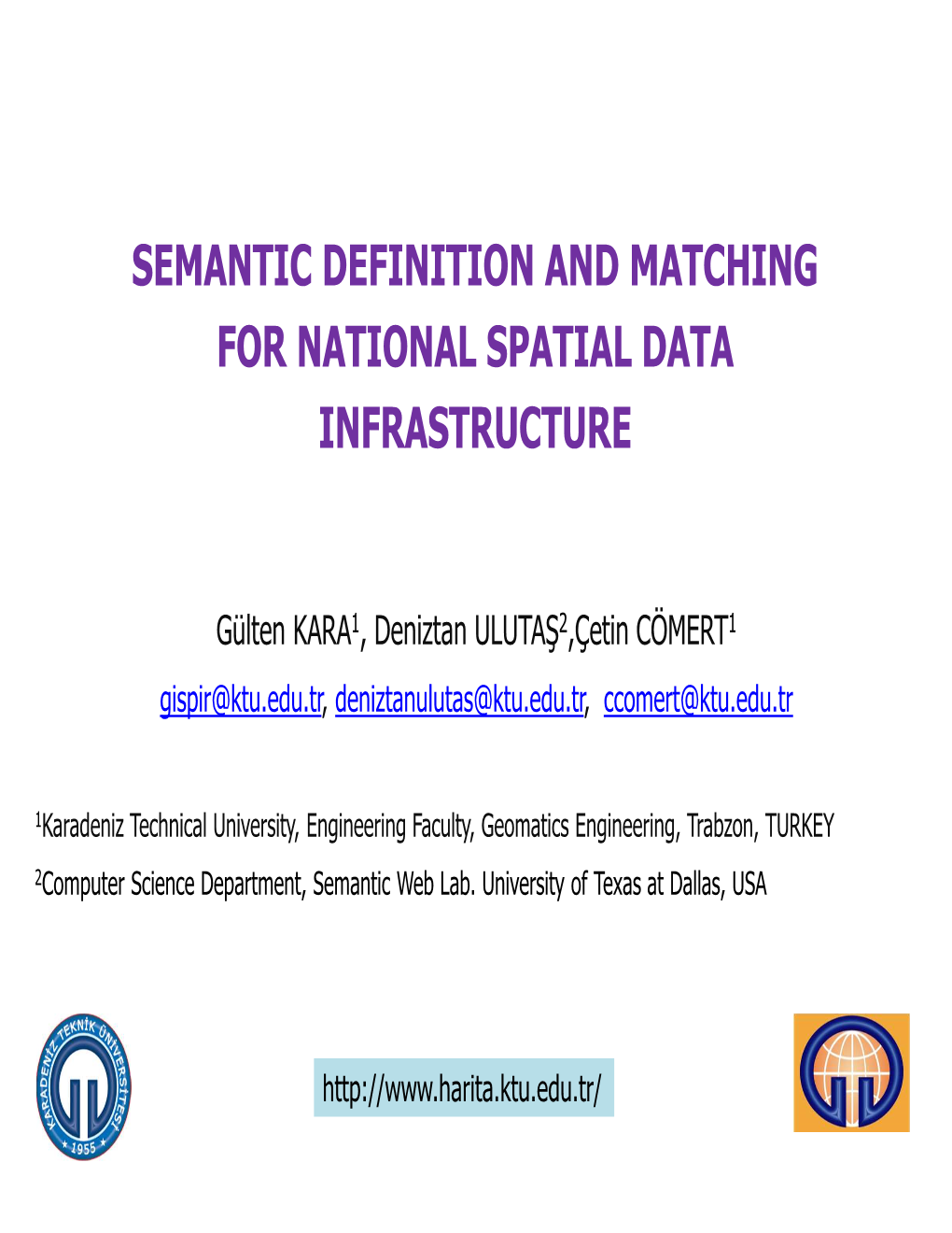 Semantic Definition and Matching for National Spatial Data Infrastructure