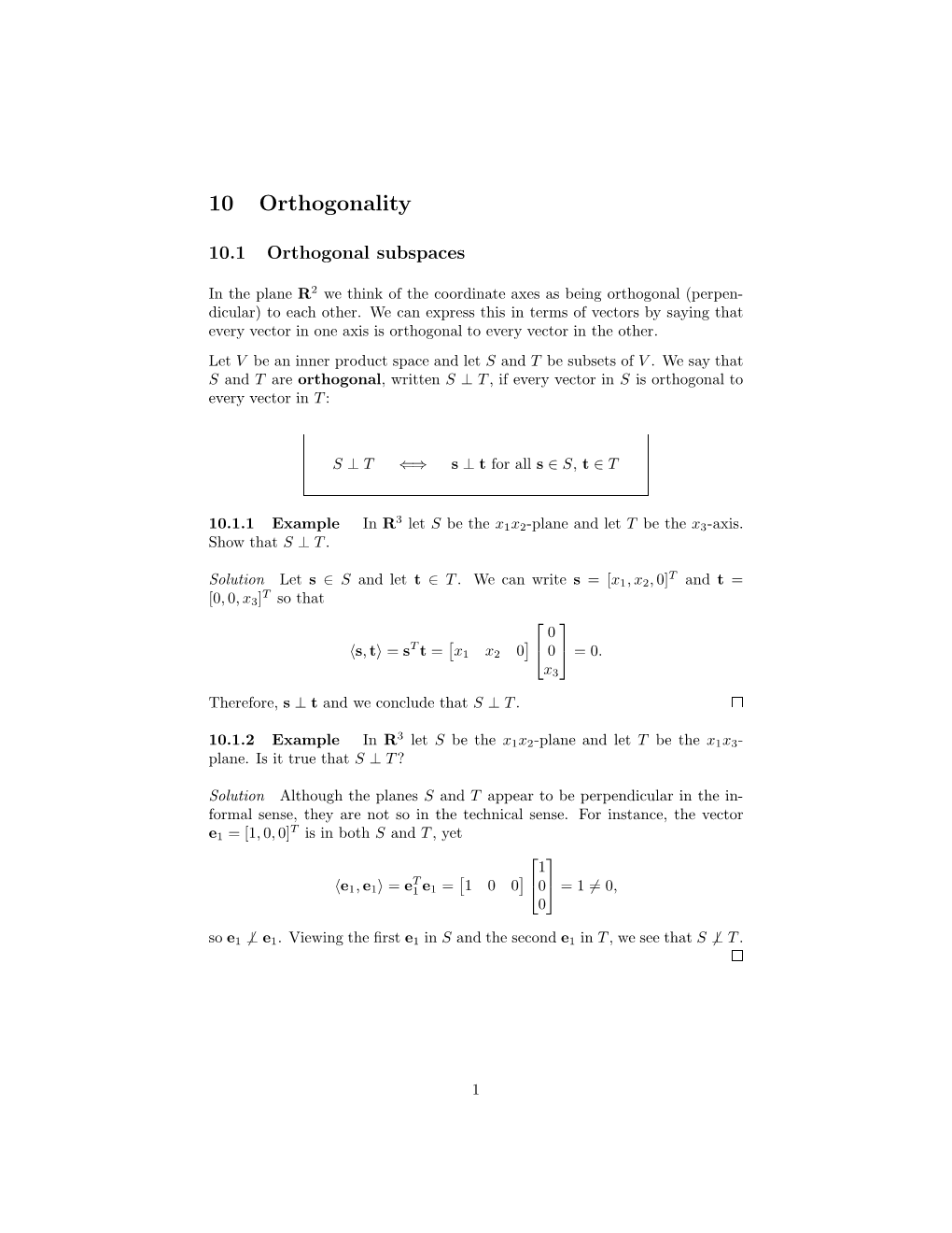 10 Orthogonality