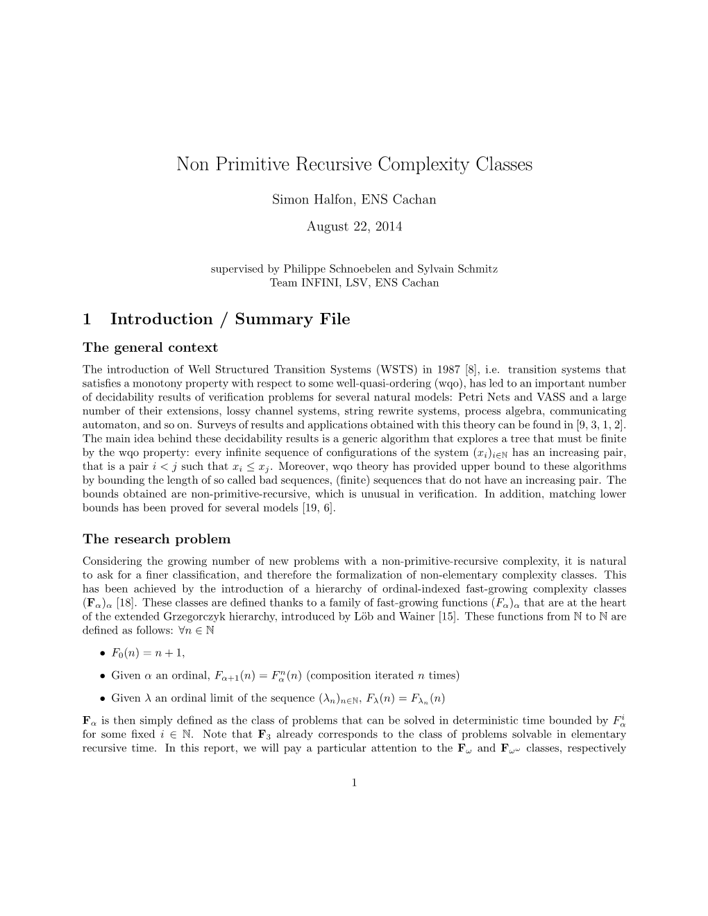 Non Primitive Recursive Complexity Classes