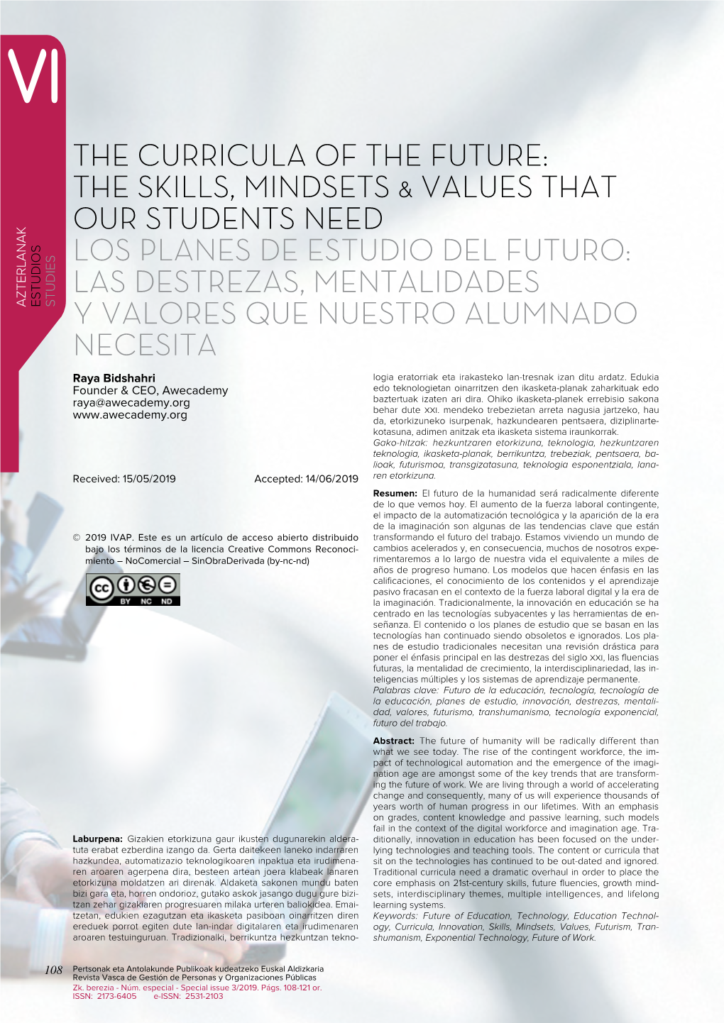 The Curricula of the Future: the Skills, Mindsets