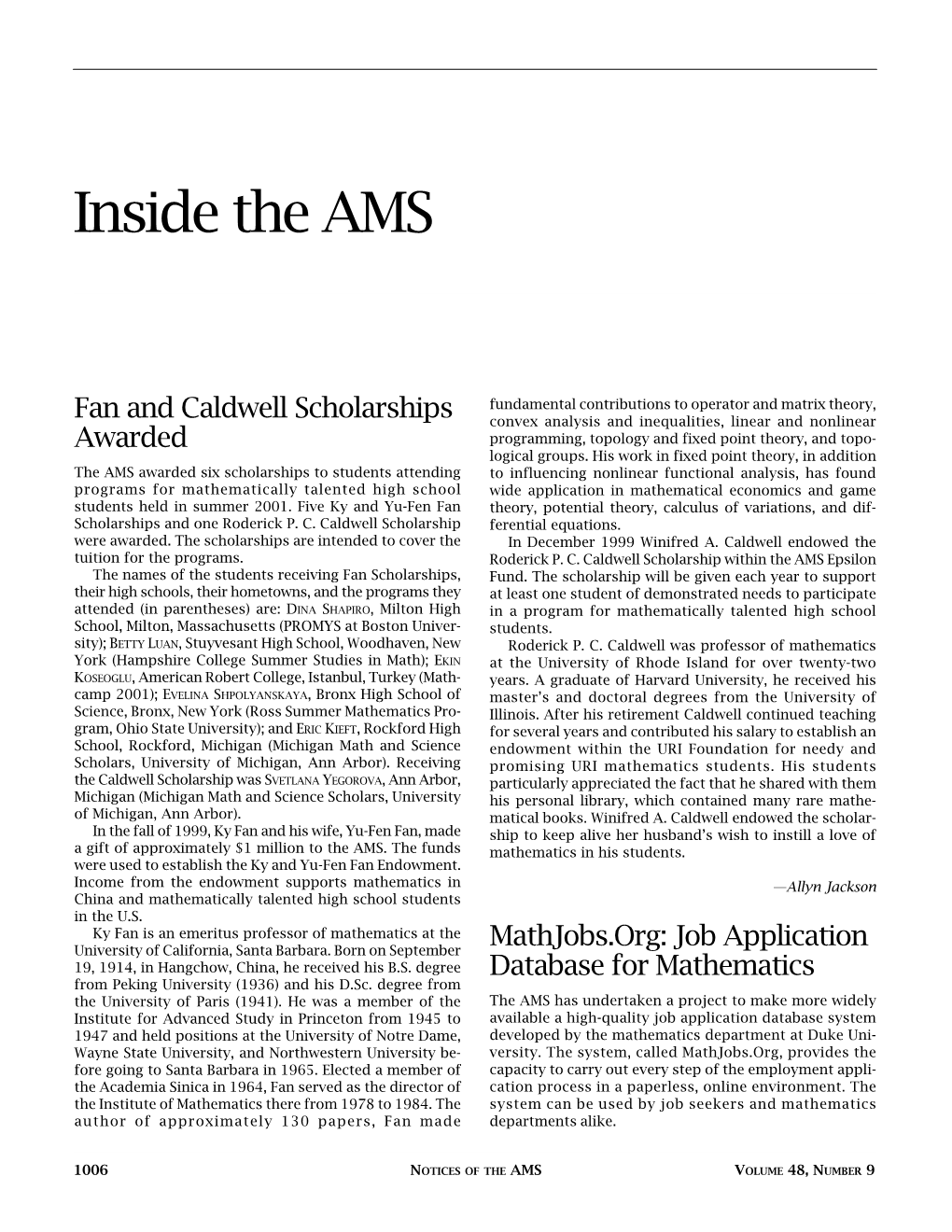 Inside the AMS