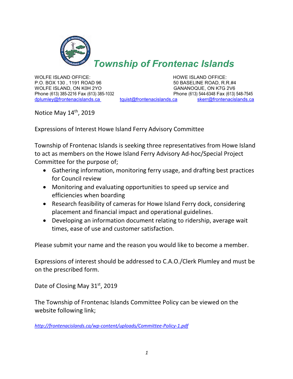 Township of Frontenac Islands