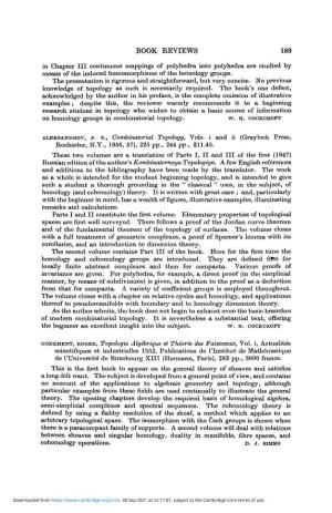 PS Aleksandrov, Combinatorial Topology, Vols. I and Ii