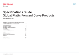 Platts Forward Curve Products Latest Update: June 2021