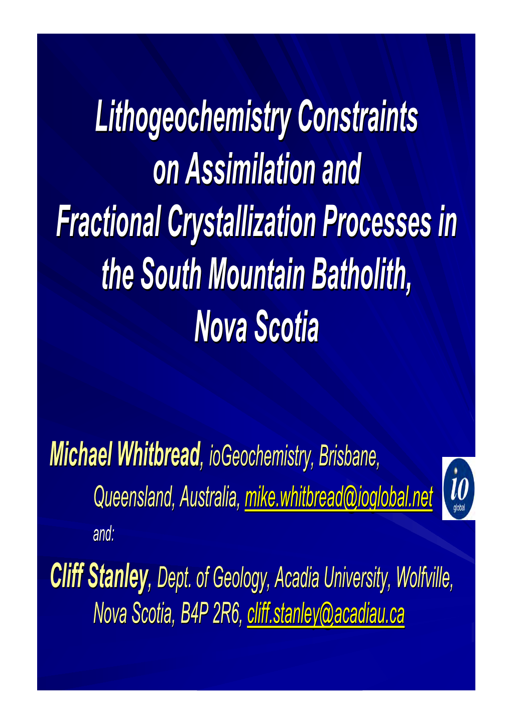 Lithogeochemistry Constraints on Assimilation and Fractional