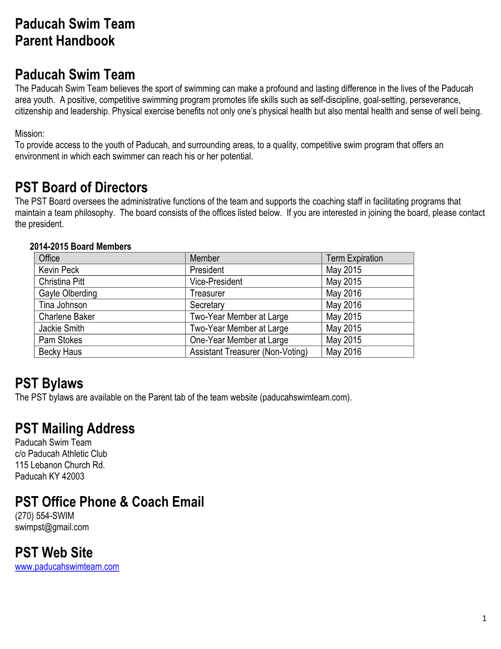 PST Parent Handbook 2014-2015.Pdf