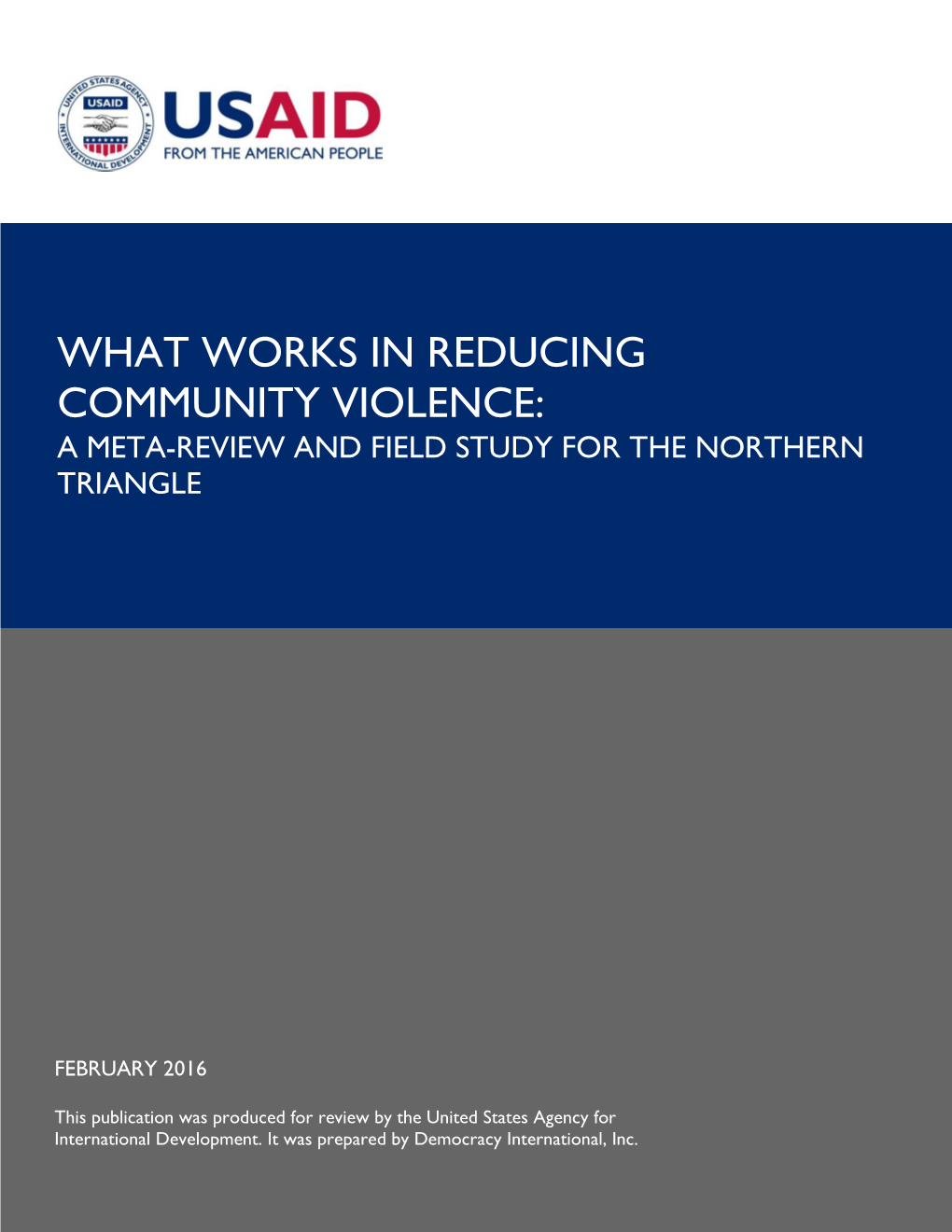 What Works in Reducing Community Violence: a Meta-Review and Field Study for the Northern Triangle