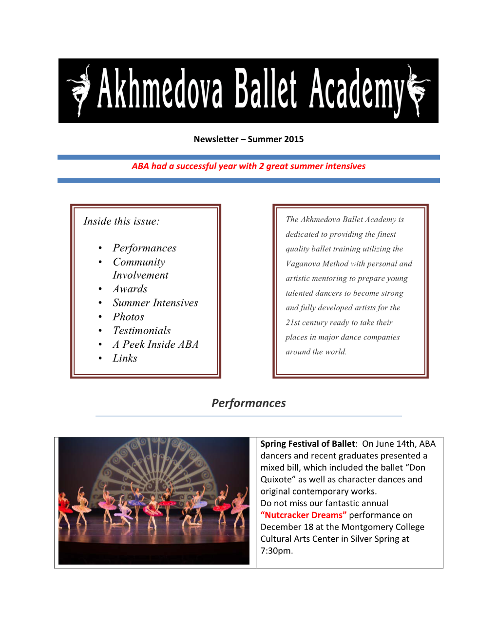 Performances Quality Ballet Training Utilizing The