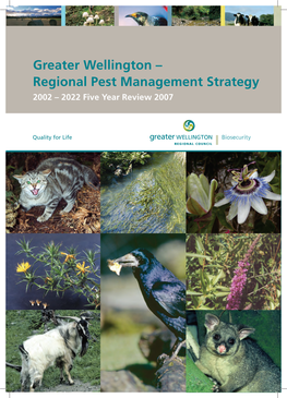 Greater Wellington – Regional Pest Management Strategy