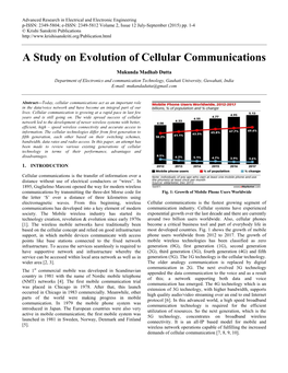A Study on Evolution of Cellular Communications