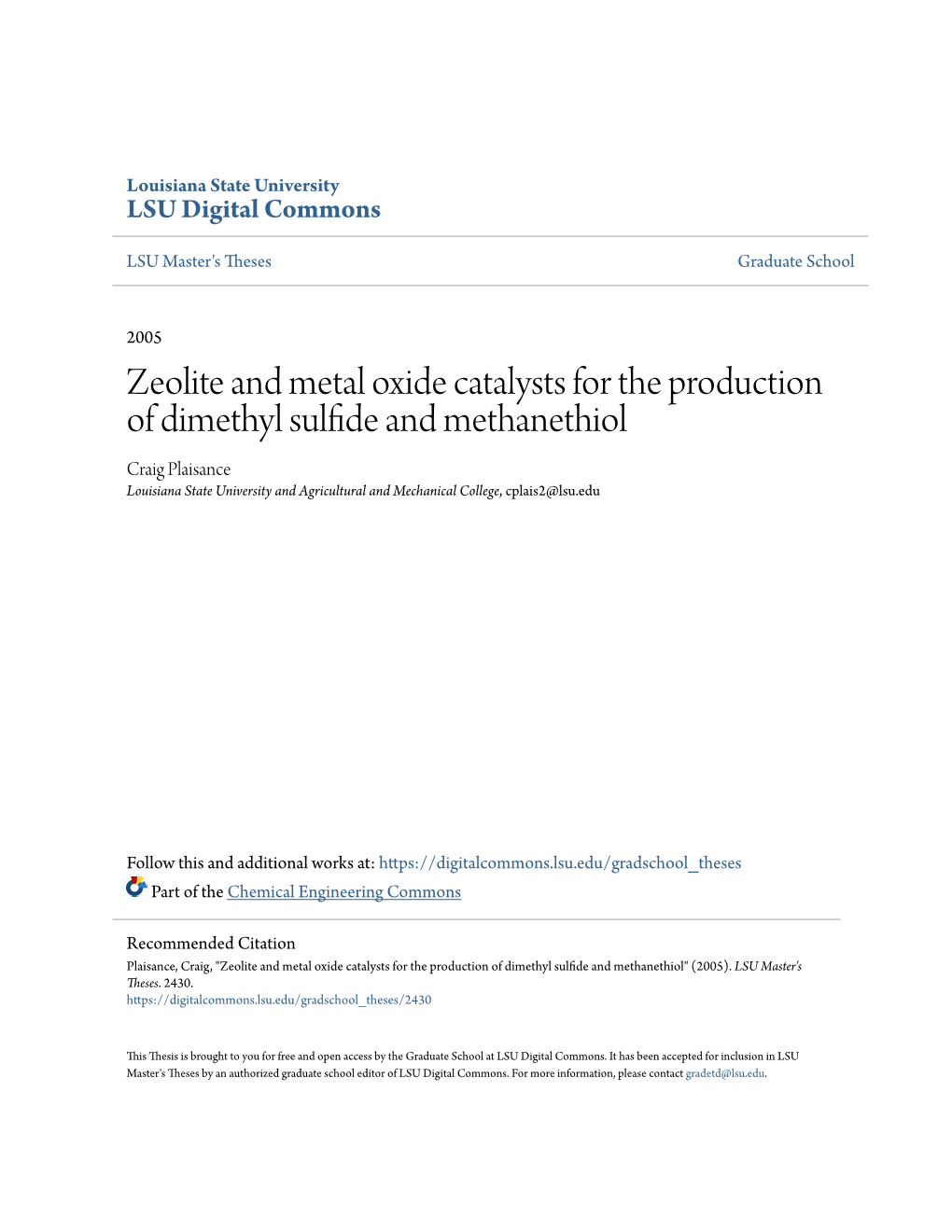 Zeolite and Metal Oxide Catalysts for the Production of Dimethyl Sulfide and Methanethiol