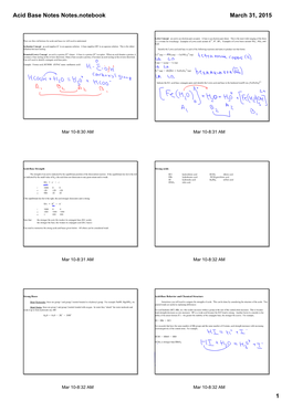 Acid Base Notes Notes.Notebook March 31, 2015