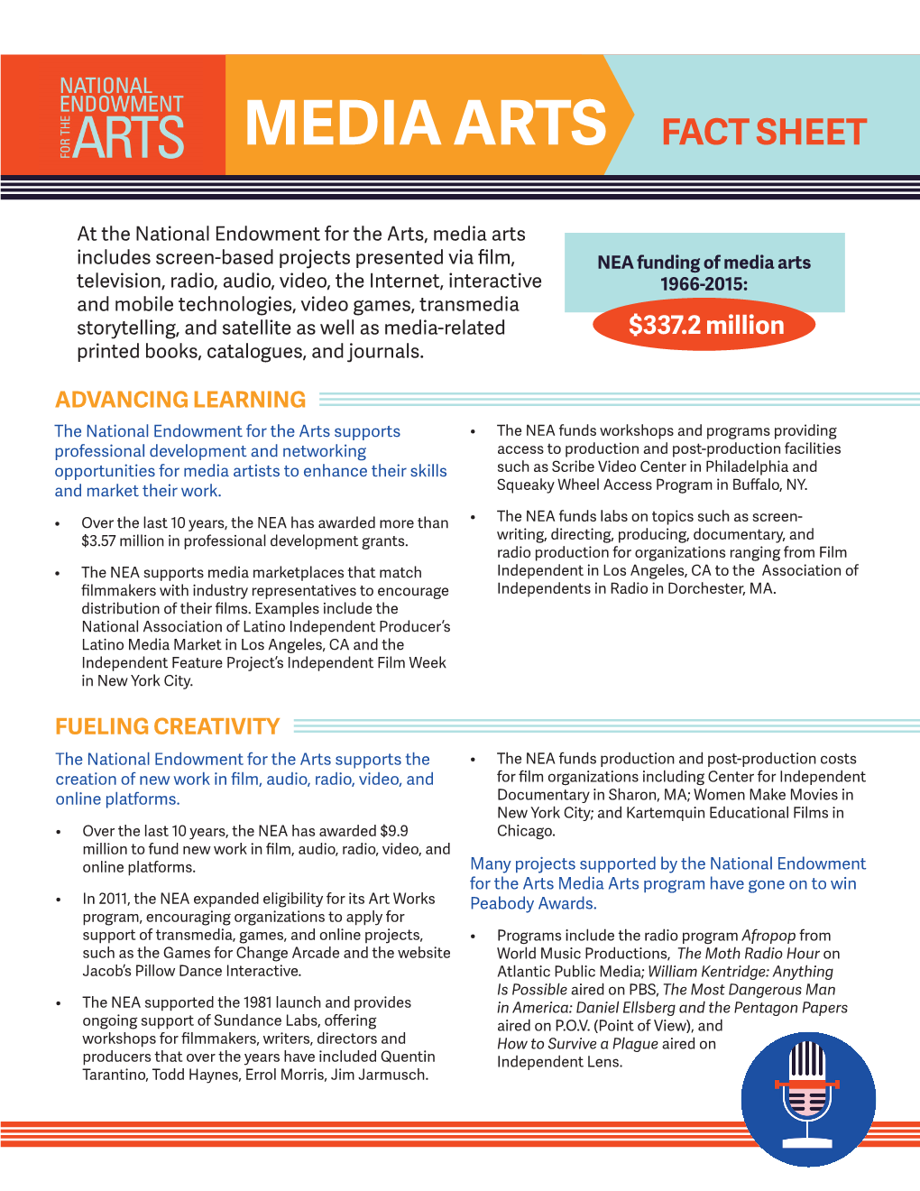 Media Arts Fact Sheet