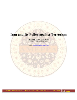 Iran and Its Policy Against Terrorism