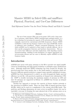 Massive MIMO in Sub-6 Ghz and Mmwave: Physical, Practical, and Use-Case Diﬀerences