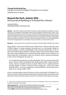 Beyond the Dark, Satanic Mills an Ecocritical Reading of 'A Kestrel For
