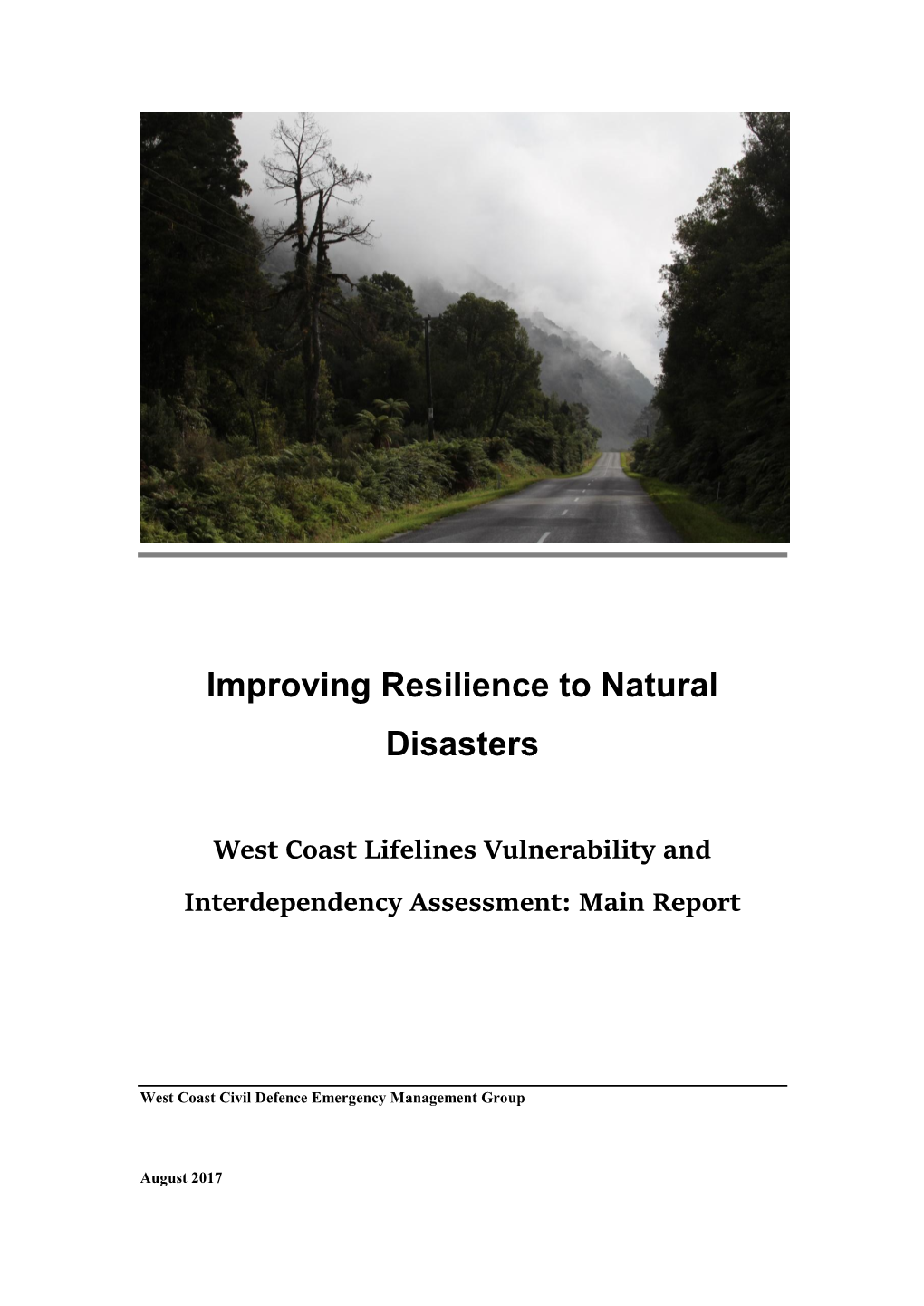Improving Resilience to Natural Disasters – Main Report